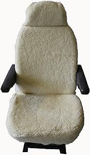 Carseatcover-UK Pair of Cream Sherpa Sheepskin MOTORHOME Seat Covers in Faux Fur [CHOICE OF 10 FABRICS]