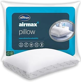 Silentnight Airmax Pillow – Air Mesh Sides Maximising Airflow Preventing Overheating for a Cool Night's Sleep – Machine Washable and Hypoallergenic Bed Pillow, White