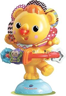 VTech Twist and Spin Lion, Music Toy for Sensory Play, Educational Toys for Kids, Baby Interactive Toy with Lights and Songs, Suction Cup, Suitable for Boys and Girls 6 Months +, English Version