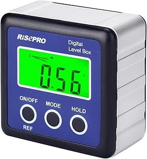 Digital Level Box Angle Gauge Protractor Inclinometer Bevel Box with Data Hold, Magnet Base, LCD Display w/Backlight, Calculating for Carpentry, Building, Masonry, Automobile
