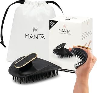 Original Anti-Breakage Hairbrush – Best Detangling & Flexible Brush for Healthy, Thinning & All Hair Types, Gentle Hair Care for Women & Men, Black