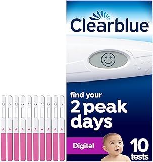 Clearblue Digital Ovulation Tests (OPK), Easy At Home Ovulation Test, 1 Digital Holder And 10 Tests, Proven To Increase The Chances Of Getting Pregnant Naturally, Packaging May Vary
