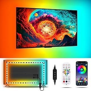 MORIACC LED Lights for TV, 5m LED Lights for 50-75 Inch TV, RGB TV Backlight Behind, Strip Lights USB Powered for Bedroom Home Decor (4m for 32-55 TV Solid Color)