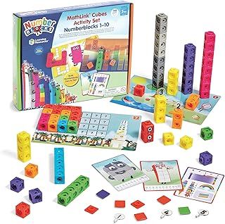 Learning Resources MathLink Cubes Numberblocks 1-10 Activity Set, Early Years Maths Learning, Build, Learn & Play in The Classroom & at Home