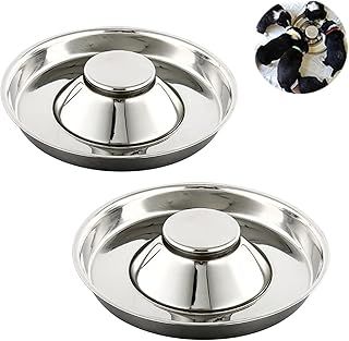 YUDANSI 2Pack Stainless Steel Puppy Weaning Bowls, Cat Bowls for Food Water, Puppy Feeder Bowl Whelping Dishes,Feeding Bowls for Multiple Puppies Cats Eating at Same Time for Small Medium Large Dogs