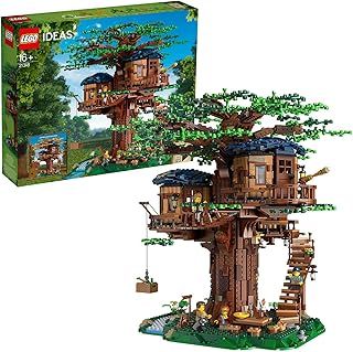 LEGO Ideas Tree House, Model Construction Set for 16 Plus Year Olds with 3 Cabins, Interchangeable Leaves, Minifigures and a Bird Figure 21318