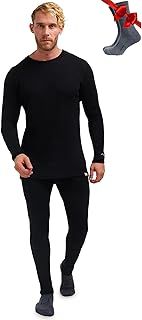 Merino.tech Merino Wool Base Layer Men Set - Merino Thermal Underwear Mens Top and Bottom Lightweight, Midweight, Heavyweight