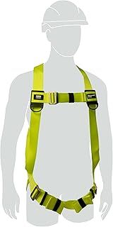 Honeywell H100 1 Point Safety Harness, Universal Size, Suitable for Construction, Lightweight (0.8 kg), Mating Chest & Leg Buckles, Steel Back D-Ring, Rated to 140 kg, Yellow, 1036293