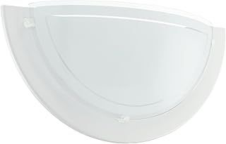 Eglo Wall Light Fixture Planet 1, Living Room and Hall Lighting, White Steel and Clear Glass Wall lamp, E27 Socket