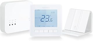Heatmiser Neo Air Bundle V3 Smart Wireless Programmable Room Thermostat with RF Switch Receiver and neoAir Stand - Glacier White - Use with Heatmiser Neohub Gen 2 (Not included)