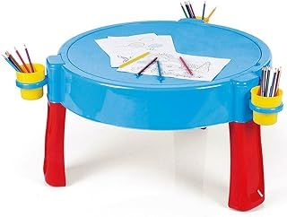 Dolu Kids 3-in-1 Activity Sand and Water Play Table – Sand & Water Pit with Drawing Table Indoor & Outdoor Activity Table with Lid for Children Aged 2 to 8 years old - Blue (73cm H)