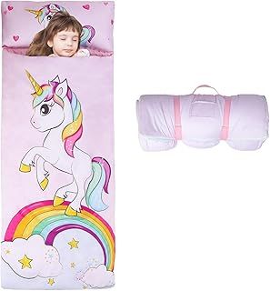 Sleeping Bag for Boys Girls,Nap Mat for Kids with Removable Pillow,Warm Toddler Slumber Bag for Bedroom Daycare Kindergarten,Gift for Birthday Christmas