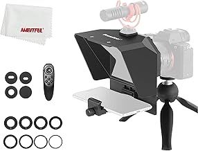 PRONSTOOR Teleprompter Kit Portable Inscriber Mobile Phone Teleprompter Artifact Video With Remote Control for Phone and DSLR Recording (Mini Teleprompter Only)
