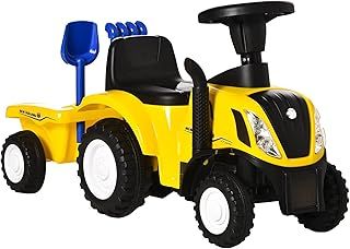 HOMCOM Ride On Tractor Toddler Walker Foot to Floor Slider w/Horn Storage Steering Wheel for 1-3 Years Old Yellow