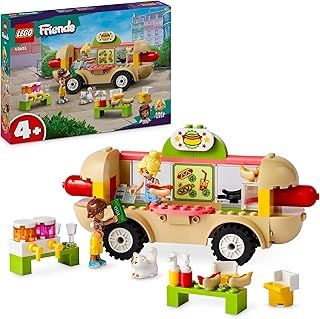 LEGO Friends Hot Dog Food Truck Toy for 4 Plus Year Old Girls, Boys & Kids, Vehicle Set with Mini-Doll Characters, Cat Figure and Kitchen Accessories, Pretend Restaurant Play, Birthday Gift 42633