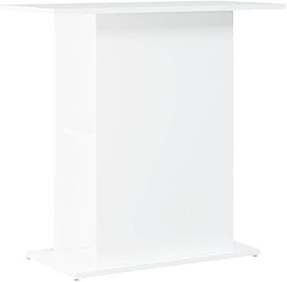 vidaXL White Aquarium Stand - Engineered Wood Fish Tank Stand with Storage, Decorative Display Area for Ornamental Fish or Aquatic Plants, 36x75x72.5 cm