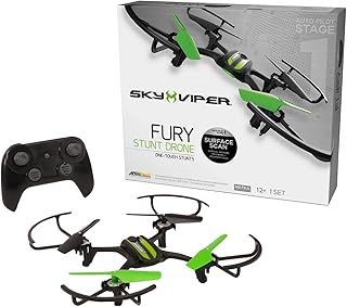Sky Viper Fury Stunt Drone with Surface Scan Technology, Professional-grade Firmware Provides Simple and Stable Flight for Beginners and Hobbyists, Includes Camera Sensor