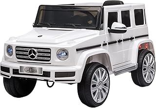 HOMCOM Mercedes Benz G500 Licensed 12V Kids Electric Ride On Car Toy with Parental Remote Control Battery-powered 2 Motors Music Lights MP3 for 3-8 Years Old White