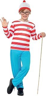 Smiffys Where's Wally? Costume, Red & White with Top, Trousers, Glasses & Hat, Officially Licensed Where's Wally Fancy Dress, Child Dress Up Costumes
