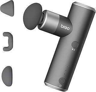 Breo S1 Deep Tissue Massage Gun - 4-Stage Mini Massage Gun with 4 Heads, Ultra Quiet, Super Battery Life, USB-C