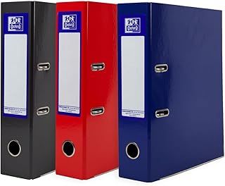 Oxford A4 Lever Arch File, Assorted Colours, Pack of 3