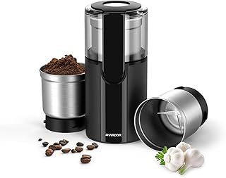 Coffee & Spice Grinders Electric with 2 Removable Stainless Steel Bowls for Dry or Wet Grinding, 70g
