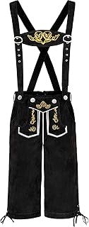 COSAVOROCK Mens Lederhosen with Suspenders Bavarian Oktoberfest Costume