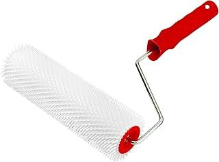 QWORK® 230mm Spiked Roller with 15mm Teeth, Flooring Aeration Roller Self Levelling Tool (9 Inch, Teeth 3/5 Inch)