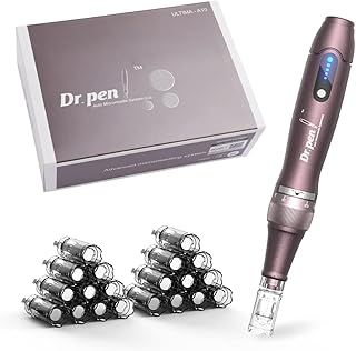 Dr.Pen A10 Professional Wireless Microneedling Pen with 20 Replacement Cartridges Adjustable Micro Needling Micro needle Pen Microneedle Machine for Skin Care EM4801KIT-UK