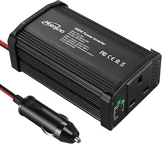300W Power Inverter 12V to 240V Car Adapter to Wall Outlet with PD 27W and QC 3.0 18W Ports Car Laptop Charger for Charging Your Laptop, iPad, iPhone, Tablet, Consoles & More