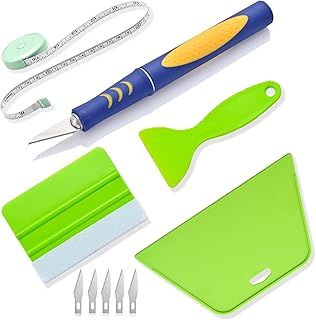 Wallpaper Tools Professional Wallpaper Application Kit with 5 Tools and Replacement Blades, Wallpaper Hanging Set for All Types of Wallpaper, Car Vinyl Wrap, Window Tint, Glass Film