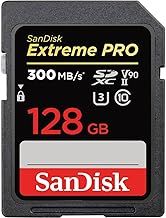 SanDisk 128GB Extreme PRO SDXC card, SD Card, V90 Memory Card, 8K, 4K and Full HD Video, up to 300 MB/s, Shock, Temperature, Water and X-Ray Proof, UHS-II, Class 10, U3,