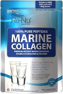 Marine Collagen Powder Clean Unflavoured - 10,000mg Double Hydrolysed Collagen Peptides per Serving - Ultra Premium for Maximum Absorption Hair, Skin & Nails - 300g, 30 Servings by SkinPep