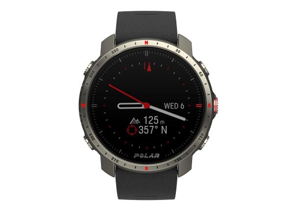 Polar Grit X Pro Titan - Premium Outdoor GPS Sports Watch, Sapphire Glass, Wrist-based Heart Rate Monitor, Ultra-Long Battery, Navigation - Trail Running, Mountain Biking - Black-Red
