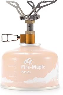 Fire-Maple FMS-300T Ultralight Titanium Backpacking Camping Gas Stove | 2600W Pocket Backpacking Cooking Folding Burner | Outdoor Trekking Hiking Fishing (Orange)