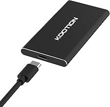 500 GB Portable External SSD, KOOTION External Hard Drive Solid State Drive Fast Speed Flash Drive SSD up to 500 MB/s Read Type C USB 3.1 for Gaming Windows Mac OS PC Mackbook PS4 Xbox one (Black)