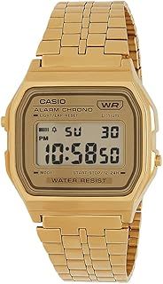 Casio Unisex 37.00mm Quartz Watch with Gold Digital dial and Gold Metal Bracelet Strap A158WETG-9AEF