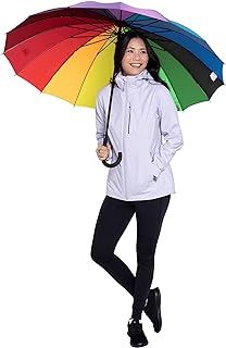 Mountain Warehouse Large Rainbow Umbrella - Double Canopy Brolly, Cushion Handles, Leave Open to Dry - For Camping, Outdoors, Travelling, Picnic
