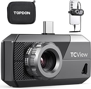 TOPDON TS001 Thermal Camera Android, 9mm Adjustable Lens, Observation Range 0.1 to 500M, 512x384 High Resolution, 25Hz, Manual Focusing for PCB boards, Pest lnspection, Outdoor, Not for IOS