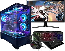 Gaming PC Bundle • Intel Core i7 • RTX 3050 6GB Graphics Card • 16GB RAM • 256GB SSD + 1TB HDD • WiFi • Windows 11 • 500W 80+ PSU • Black 9 Fan RGB Gaming Case • 22” Monitor Bundle