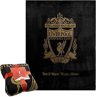 Liverpool F.C. Fleece Bed Blanket Soft Sofa Throw for Bedroom Travel Home Decor 125 x 150cm, Birthday Gifts for Men (Black)