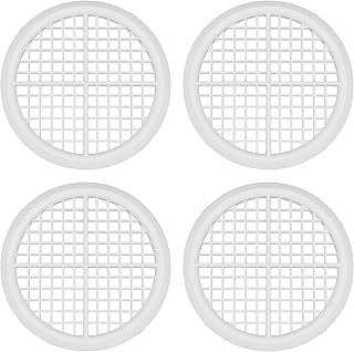 4 x 70mm White Plastic Round Soffit Air Vents / Upvc Push Fit Eaves Disc Fascia