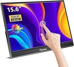 Portable Monitor Touchscreen,15.6 Inch 1920x1080 USBC Monitor with HDMI USBC Ultra-Slim IPS Display,Plug&Play,HDR External Monitor for Laptop PC Phone Mac Xbox Kickstand & Speakers