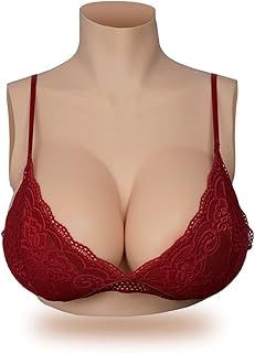 Silicone Filled Breastplate C-H Cup Fake Breast Plates Drag False Boobs Fake Breast Forms for Crossdresser Cosplay