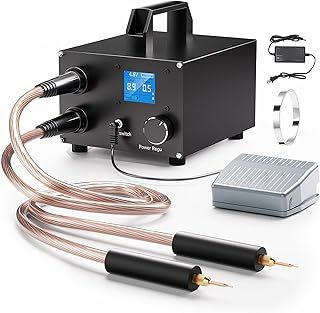 Seesii Dual Farad Spot Welder, 25 Gears Adjustable 3000F Capacitor Battery Spot Welder with 1.8'' LCD Display,Portable Spot Welder for 0.1-0.3mm Nickel Strip Welding for Battery Pack Making