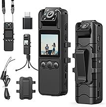 BOBLOV A26 Mini Body Camera with Rotation Lens, Tripod, 1080P Small Body Cams with Night Vision, 6 Hrs Video Recording, Personal Body Worn Camera for Service, Delivery Recording, Collect Evidence