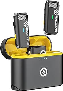 Hollyland Lark M1 Wireless Lavalier Microphone with Noise Cancellation, 656ft Transmission, 8H Battery Life, Compact Wireless Lapel Microphone System for DSLR Cameras, iPhones, Androids, Streaming