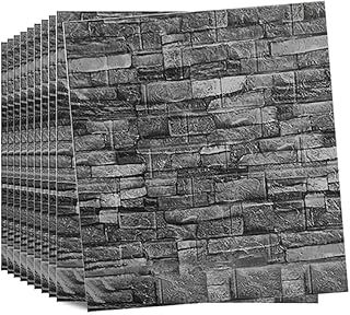 10PCS 3D Wall Panels 77X70cm Brick Wallpaper 3D Tile Brick Wall Sticker Self-Adhesive Waterproof PE Foam Panel Roman