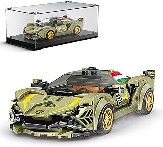 Mould King 27003 Speed Champions Racing Car Building Blocks With Acrylic Display Case Super Car Building Toys Kits Collectible Race Car Toy Vehicle Model Cars for 8+ Kids(333 Pcs)