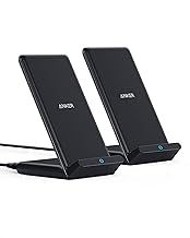 Anker Wireless Charger, 2-Pack PowerWave Stand Upgraded, Qi-Certified, Fast Charging iPhone 12, 12 Pro Max, SE, 11, 11 Pro, 11 Pro Max, Galaxy S20 S10 S9 S8, Note 10 Note 9 (No AC Adapter)